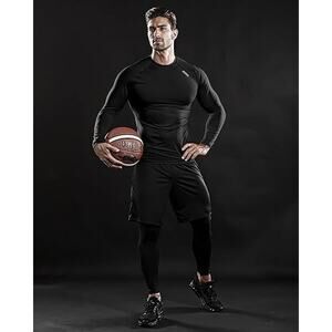 Drskin Mens size 4XL Compression Shirt Top Long Sleeve Sports Baselayer Workout